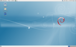 Capture d’écran de Debian GNU/Linux 5.0 (« Lenny »)